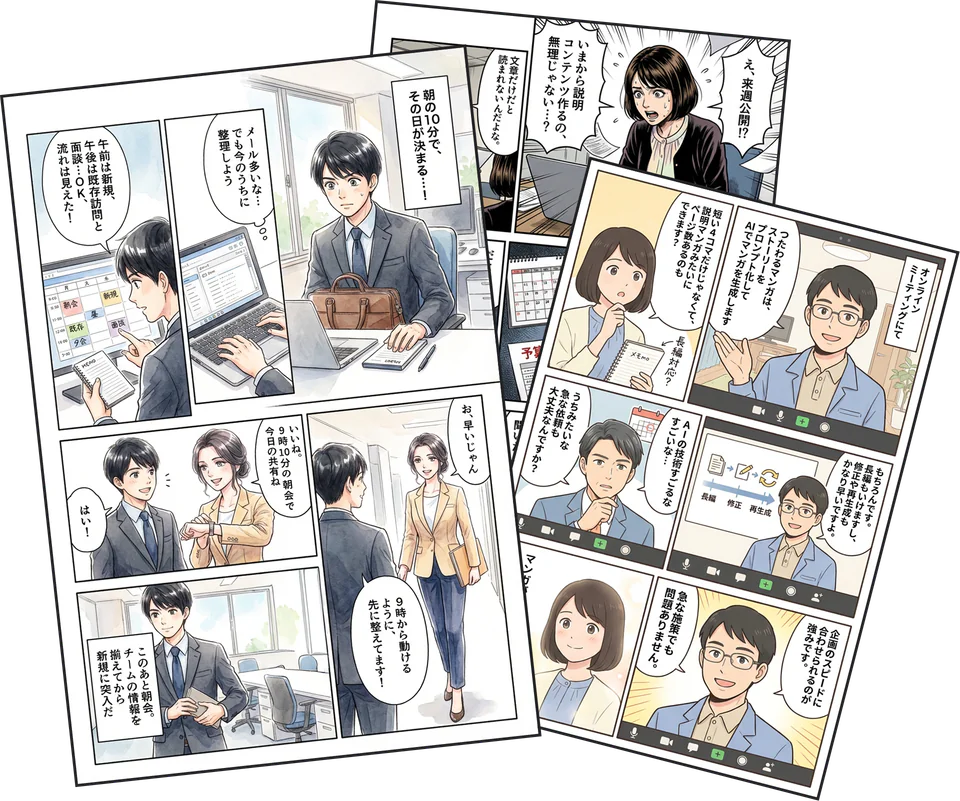 採用マンガのサンプルページ